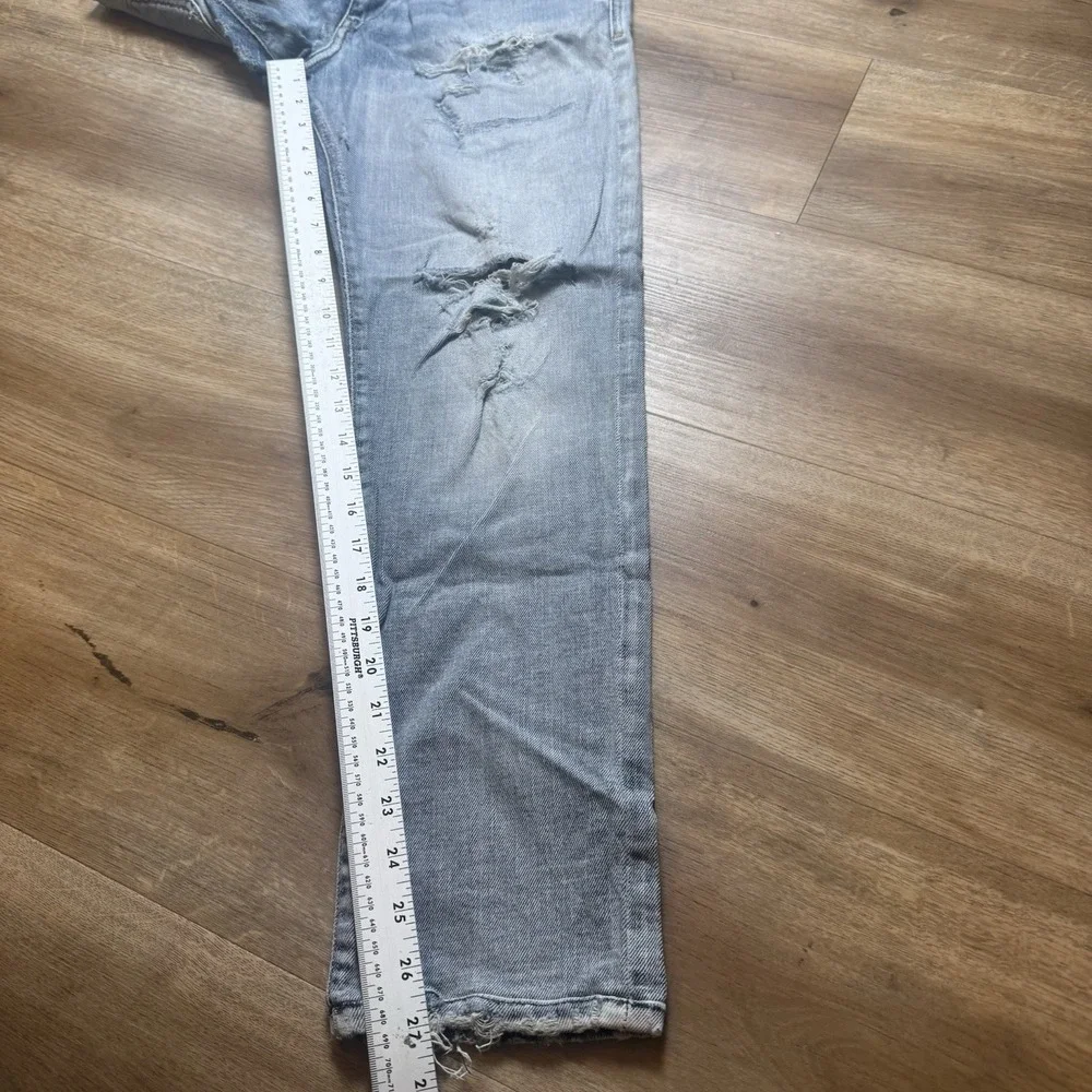 Diesel D-Strukt Jeans Mens 32x27 Light Blue Slim Distressed Made In Italy 009UI